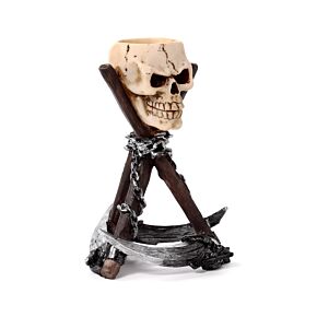 Porte-bougie - Tête de Mort sur trépied faux 