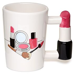 Mug à anse en forme de rouge à lèvres