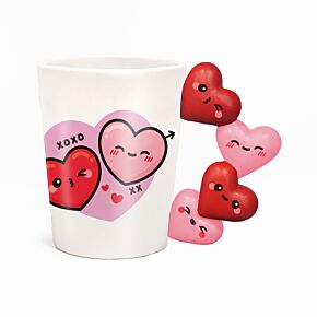 Mug à Anse Décorée Cœurs - J'Adoramals Cœur XOXO 