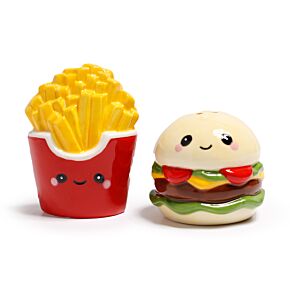 Ensemble Salière & Poivrière en céramique - Hammy le Burger & Frites Foodiemals 