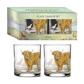 Lot de 2 Verres 350ml - Jan Pashley Vache des Highland 