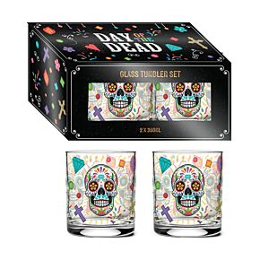 Lot de 2 Verres 350ml - Day of the Dead Jour des Morts