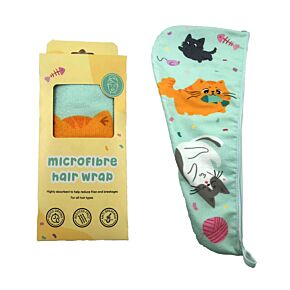Serviette Enveloppante pour cheveux en microfibre - Beans & Co Chats 
