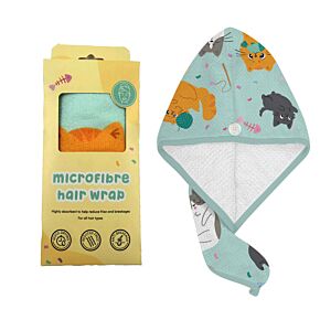 Serviette Enveloppante pour cheveux en microfibre - Beans & Co Chats 