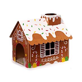 Maison pour Chat 100% Carton à Monter Soi-même - Noël Maison en Pain d'Epice