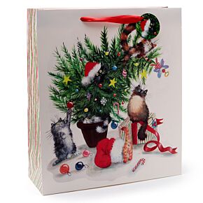 Sac Cadeau de Noël Kim Haskins - Chats de Noël (Très Grand)