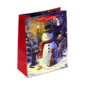 Sac Cadeau ( Grand ) - Lisa Parker Chats et Bonhomme de Neige