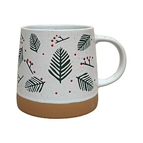 Mug en grès - Branches de Sapin et Baies
