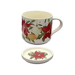 Ensemble Mug Porcelaine & Dessous de Verre - Plantes de Noël 