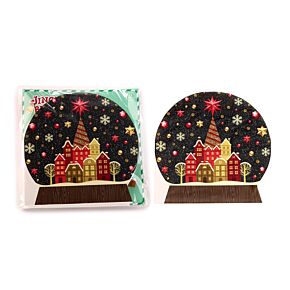 Lot de 12 Serviettes en Papier 3 plis - Noël Globe Enneigé