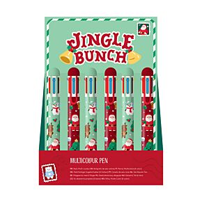Stylo multi-couleur - Jingle Bunch Noël (6 Couleurs)