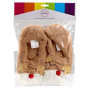 Pantoufles Chauffantes - Renne de Noël (Taille Unique Unisexe)