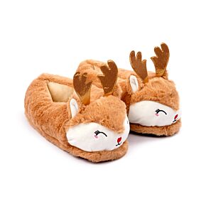 Pantoufles Peluchées Rennes de Noël (Unisexe Taille Unique ) - Jingle Bunch Noël 
