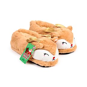 Pantoufles Peluchées Rennes de Noël (Unisexe Taille Unique ) - Jingle Bunch Noël 
