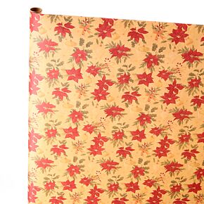 Rouleau de papier cadeau 3m - Plantes de Noël 