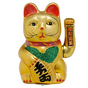 Maneki Neko Chat porte bonheur, Eyes Open 21cm