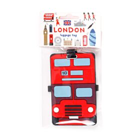 Étiquette à bagage London Icons - Bus Rouge de Londres Angleterre 