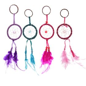Porte-clés mini attrape-rêves à plumes