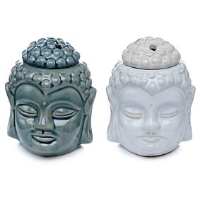 Brûleur A Huile Verni Craquelé Tête De Buddha Thaï