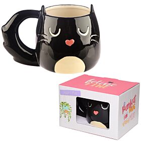 Mug à Anse Décorée Feline Fine - Chat Noir