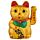 Maneki Neko Chat porte bonheur, yeux ouvert 17cm