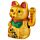 Maneki Neko Chat porte bonheur, yeux ouvert 17cm