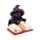 Chat Sorcier Noir Lisant Livre de Sorts