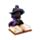 Chat Sorcier Noir Lisant Livre de Sorts