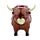 Figurine Solaire Highland Coo Cow - Vache Animal de la Ferme