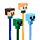 Lot de 4 Stylos Effaçables - Minecraft Chibi Style 