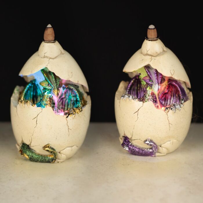 Brûleur d'Encens LED à Refoulement Reflux Backflow -  Œuf de Dragon