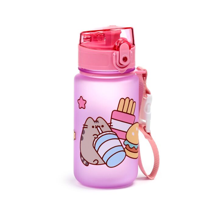Gourde Enfant 350ml en Plastique Renforcé avec Couvercle à Bouton-poussoir - Pusheen le Chat Cœur 