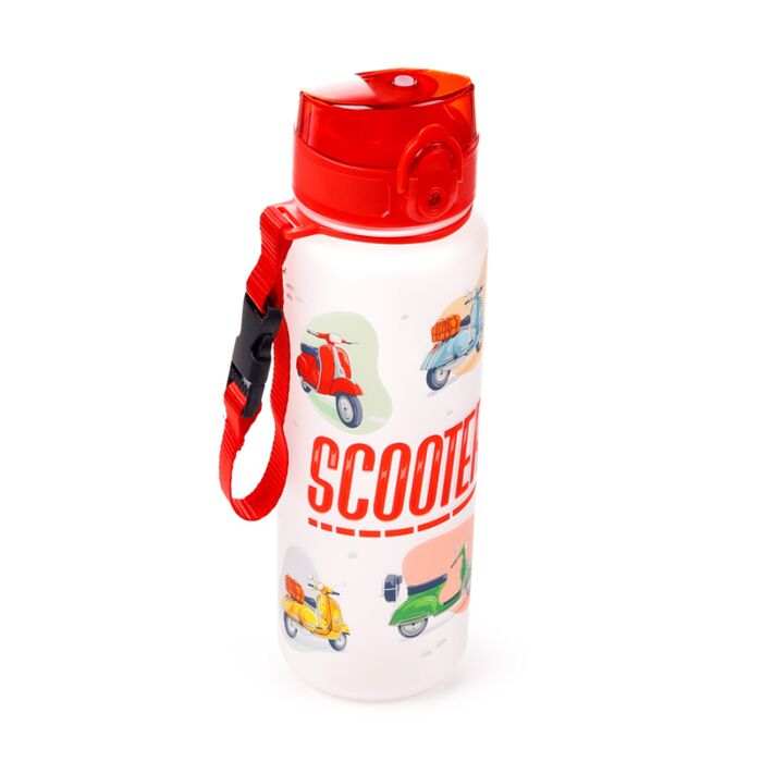 Gourde 600ml en Plastique Renforcé avec Bouton-poussoir - Scooter
