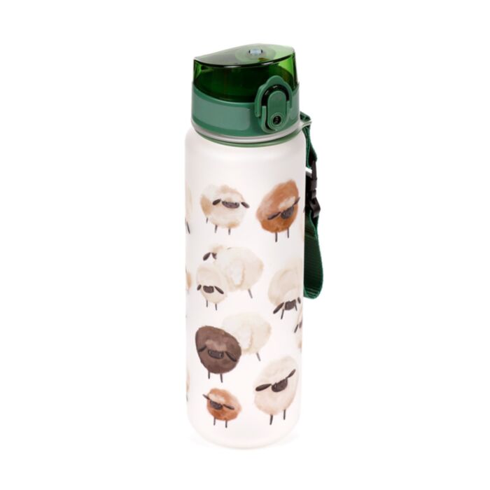 Gourde 600ml en Plastique Renforcé avec Bouton-poussoir - Mouton
