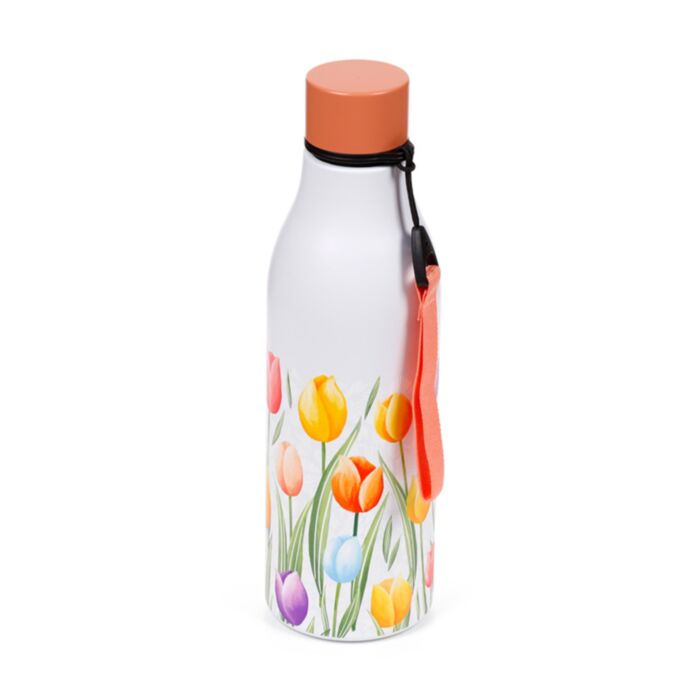 Gourde Isolée 500ml en Acier Inoxydable pour Boissons Chaudes ou Froides - Tulipes 