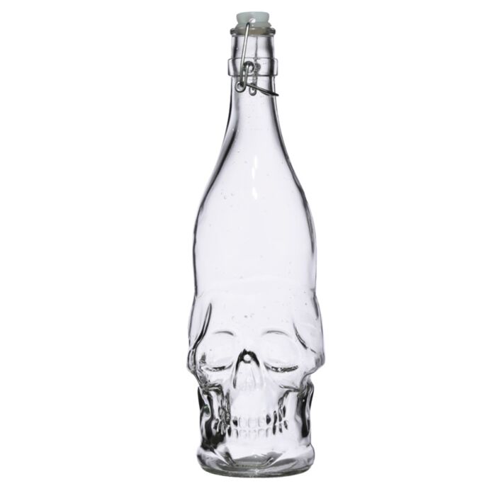 Gourde en Verre Transparent - Forme de Crâne