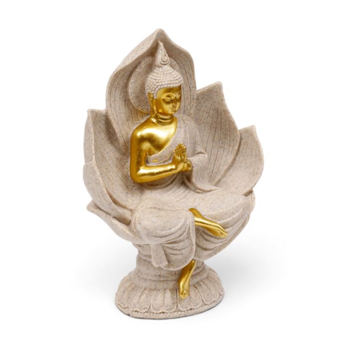 Boudha Thai Assis effet Sable et Doré 