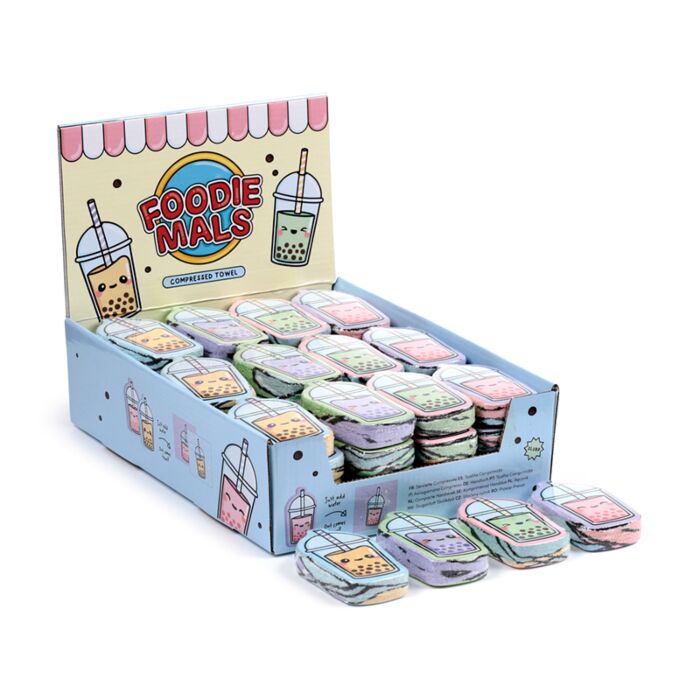 Serviette de Voyage Compréssée - Foodiemals Bubble Tea 