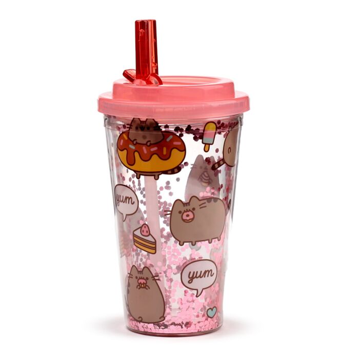 Verre Double-Paroi incassable avec paille Pusheen gourmet