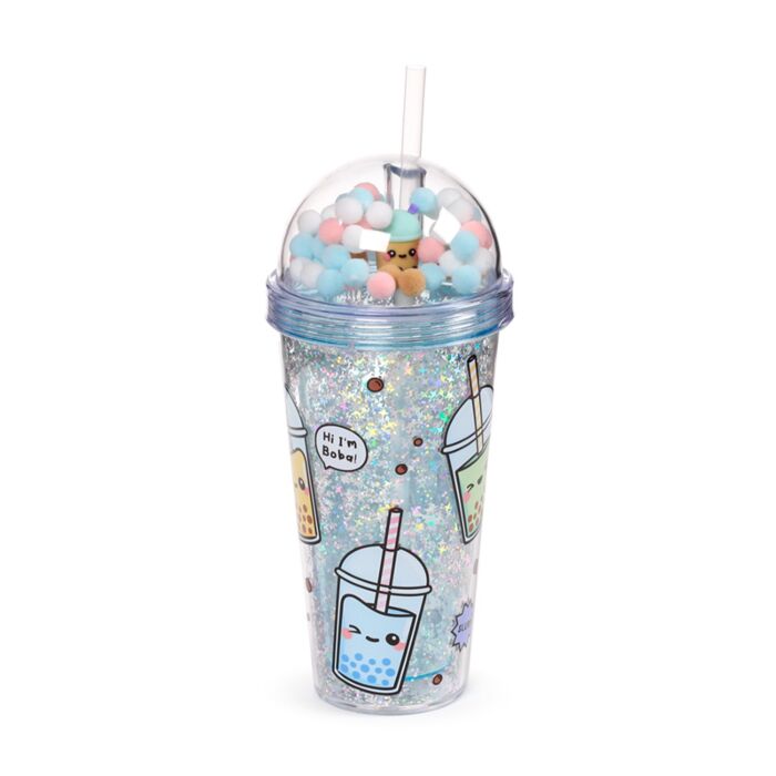 Gobelet Double-Paroi incassable avec paille et charmes - Foodiemals Bubble Tea