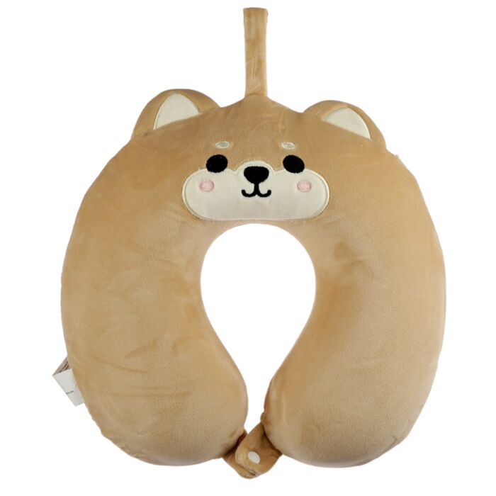 Coussin de Voyage Relaxeazzz Peluché Mémoire de Forme - Chien Shiba Inu
