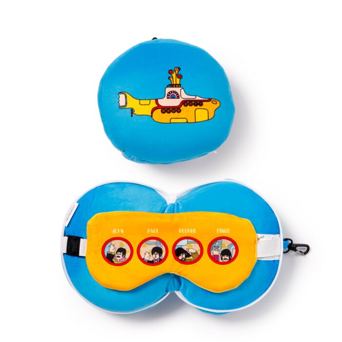 Coussin de Voyage Relaxeazzz Peluché 2-en-1 avec Masque Yeux Yellow Submarine