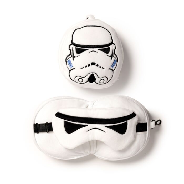 Coussin de Voyage Relaxeazzz Peluché 2-en-1 avec Masque Yeux The Original Stormtrooper