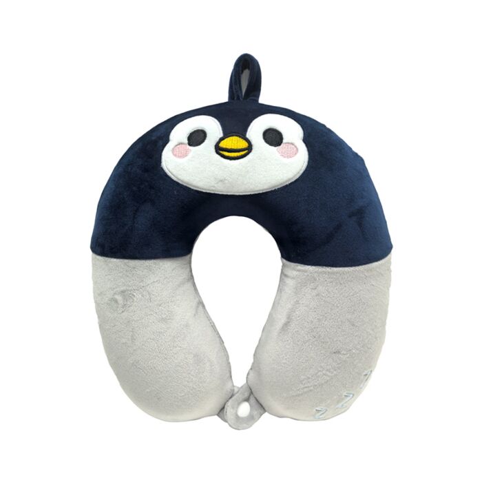 Coussin de Voyage Relaxeazzz Peluché Mémoire de Forme - Chip le Pingouin