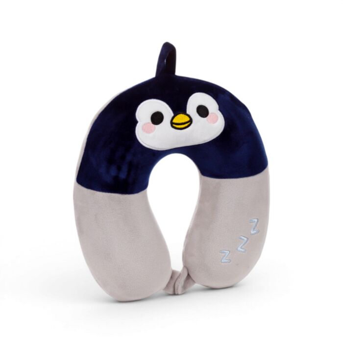 Coussin de Voyage Relaxeazzz Peluché Mémoire de Forme - Chip le Pingouin