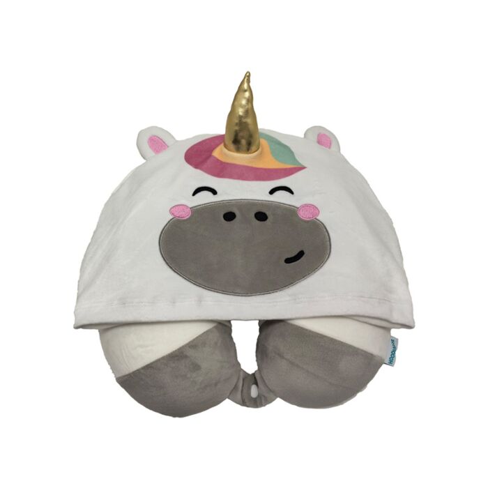 Coussin de Voyage à capuche Hoodeazzz 2-en-1 - Adoracorns Astra la Licorne