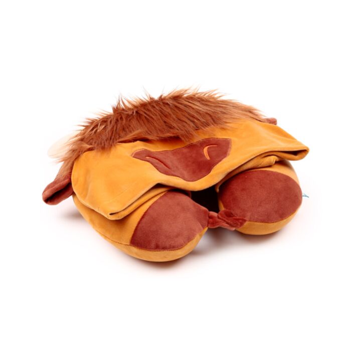 Coussin de Voyage à capuche Hoodeazzz 2-en-1 - Vache des Highland Coo 