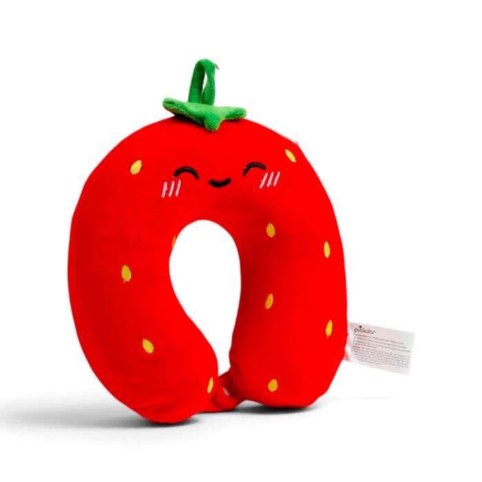 Coussin de Voyage Relaxeazzz Peluché Mémoire de Forme - Foodiemals Ellie la Fraise