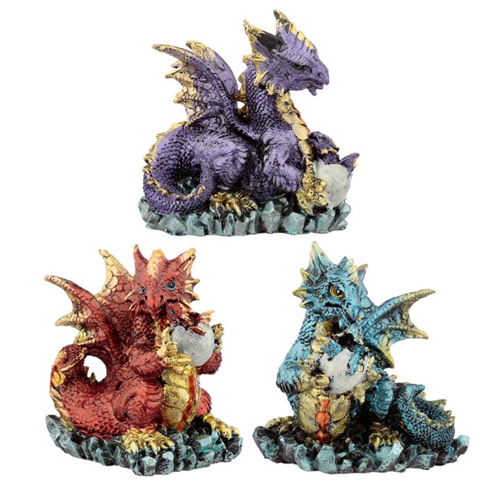 Figurine Elements - Dragon Mère avec Bébé Sortant de l' Œuf