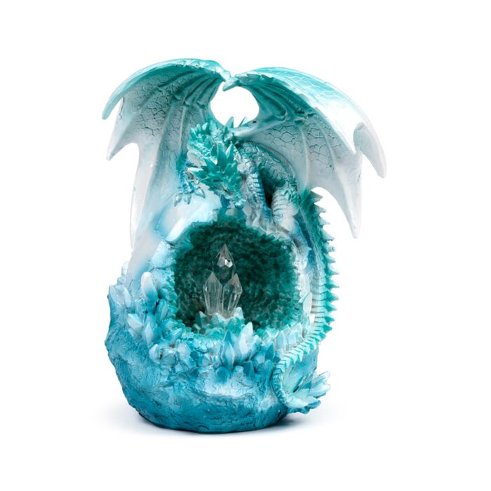 Dragon de Glace sur son Œuf LED - Dragons Elémentaires